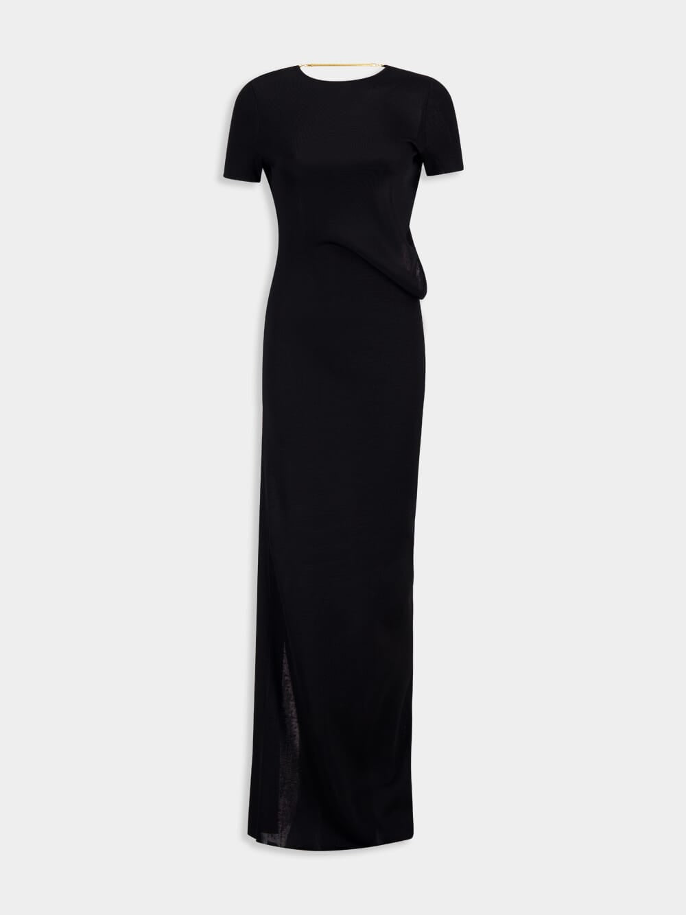 Black Open-Back Maxi Dress