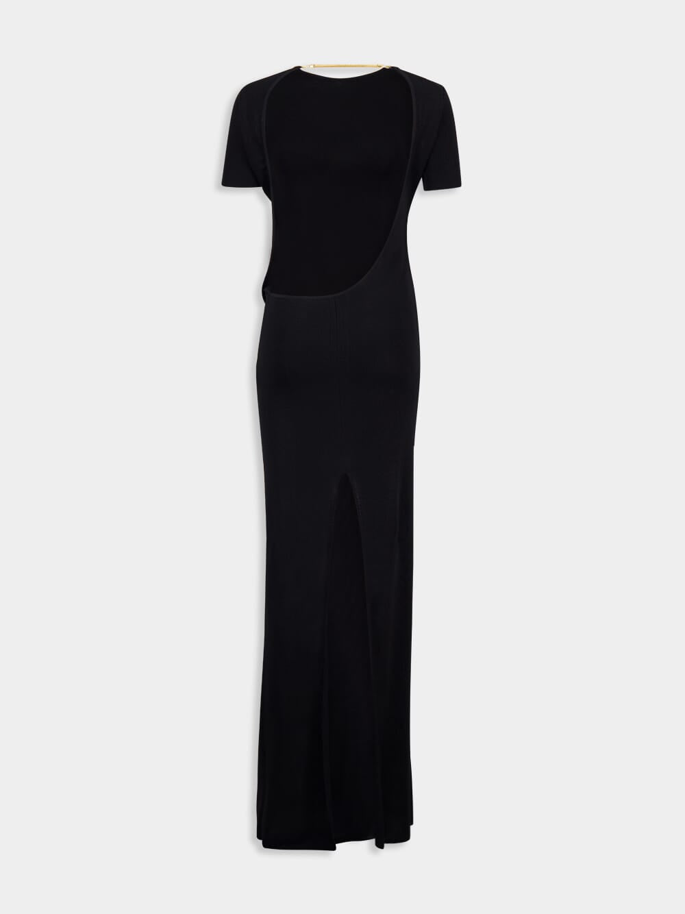 Black Open-Back Maxi Dress