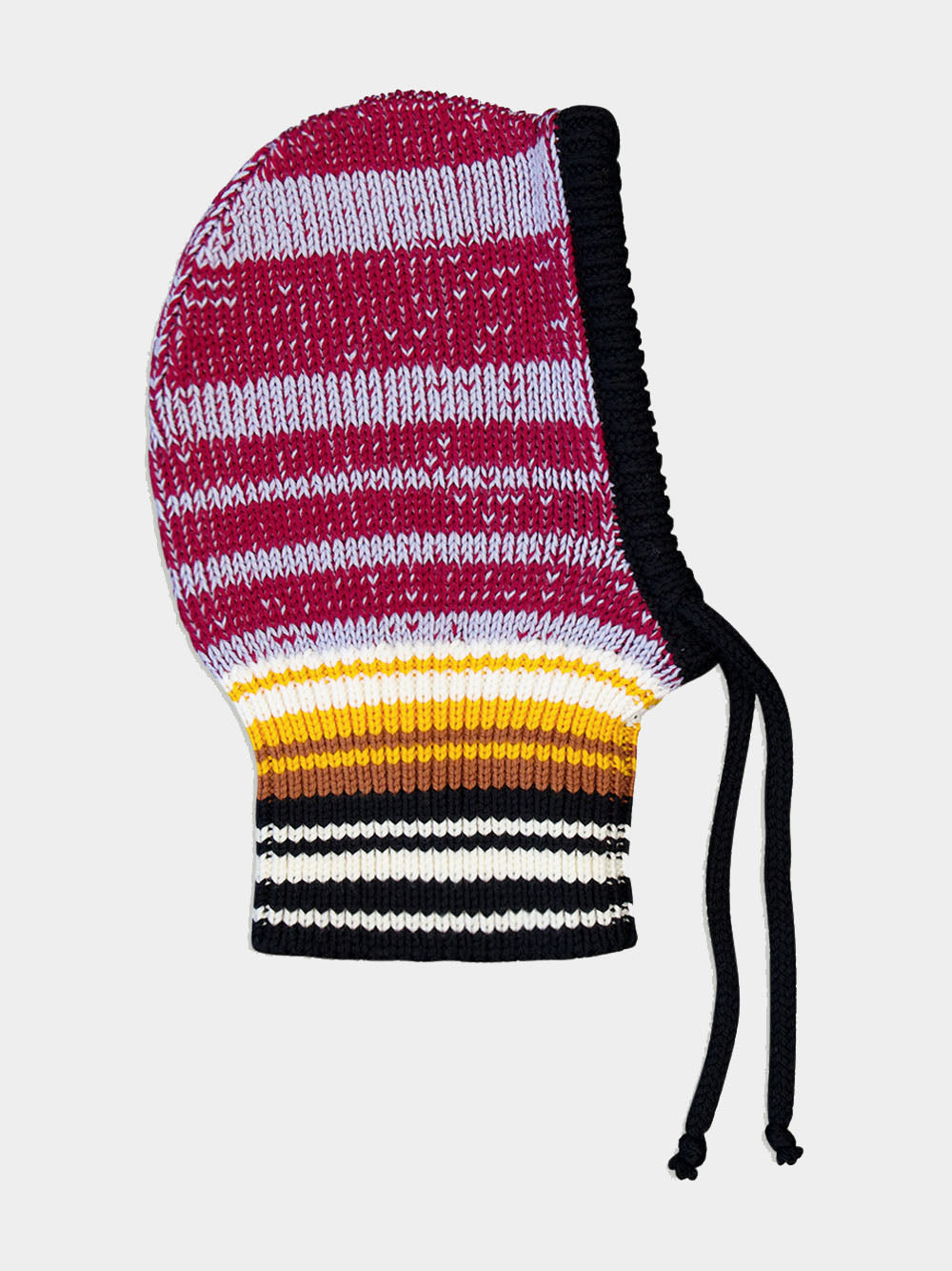 Striped Ribbed-Knit Balaclava