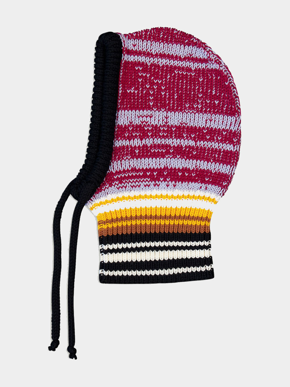 Striped Ribbed-Knit Balaclava