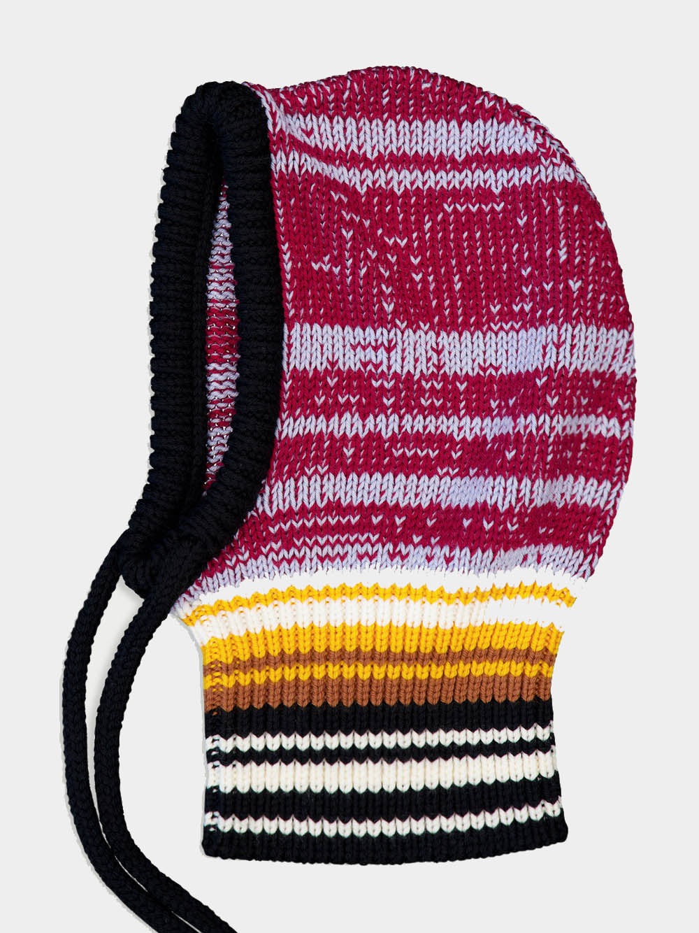 Striped Ribbed-Knit Balaclava