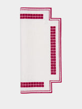 Borgo Delle Tovaglie Erica Antistain Linen Placemat in Ivory and Red