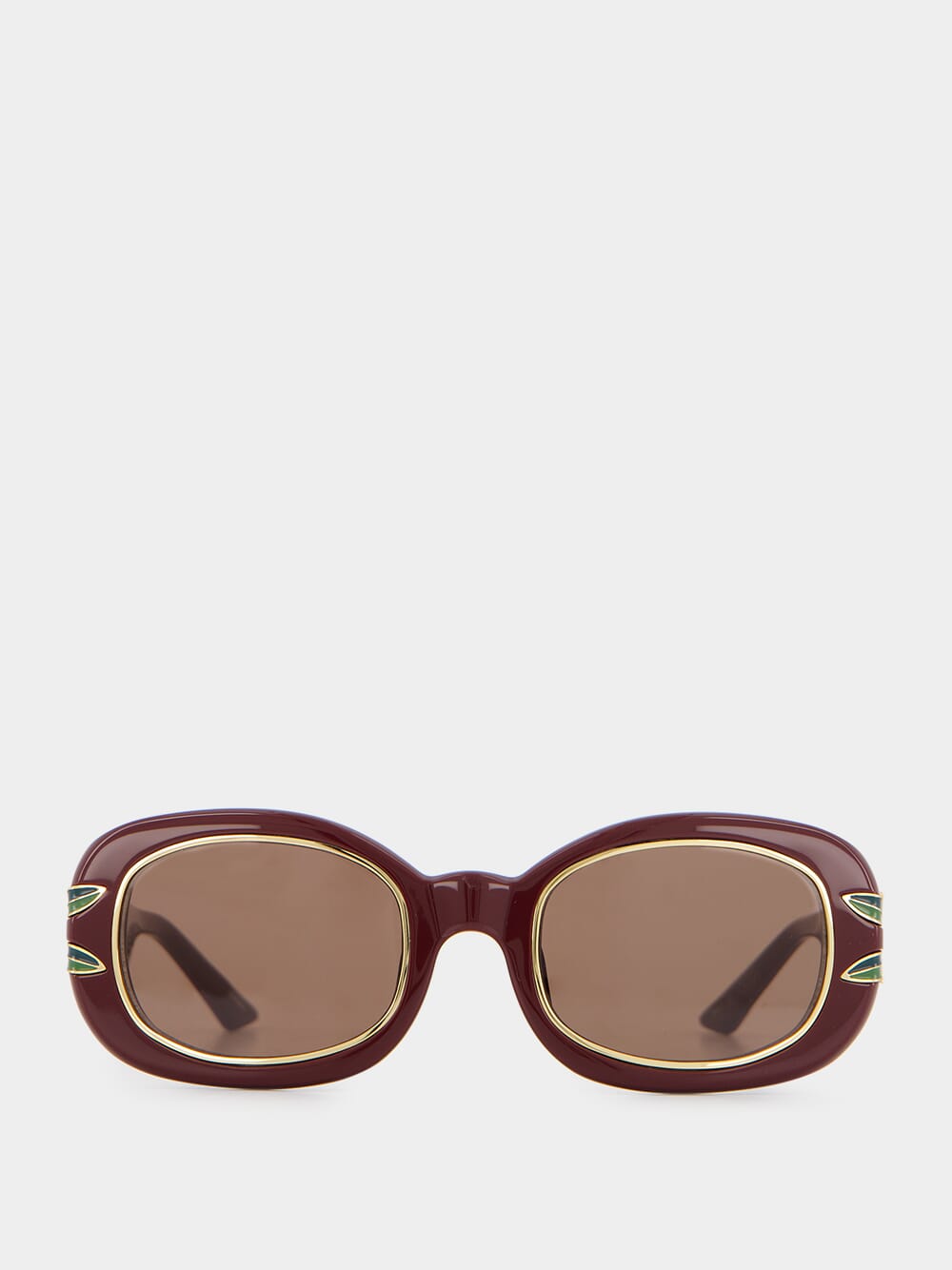 Oval Laurel Burgundy Sunglasses