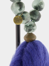 Studio Julia Atlas Blue and Grey Prayer Bead Artwork