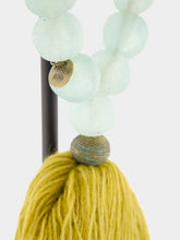 Studio Julia Atlas White and Gold Prayer Bead Artwork