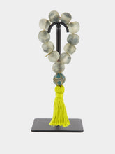 Studio Julia Atlas Grey and Chartreuse Prayer Bead Artwork