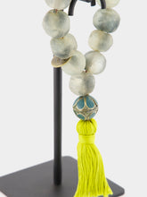 Studio Julia Atlas Grey and Chartreuse Prayer Bead Artwork