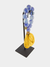 Studio Julia Atlas Blue and Gold Prayer Bead Artwork
