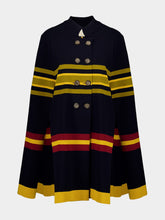 Paula Alba Multi Stripes Jacquard Knitted Cape