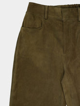 Paula Alice Fir Green Wide-Leg Suede Pants