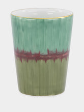 Marie Daâge Gobelet Aloe Porcelain Tumbler in Snake Green and Burgundy