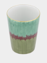Marie Daâge Gobelet Aloe Porcelain Tumbler in Snake Green and Burgundy