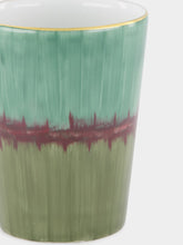 Marie Daâge Gobelet Aloe Porcelain Tumbler in Snake Green and Burgundy