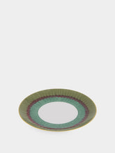 Marie Daâge Coupe Aloe Dessert Plate in Snake Green and Burgundy