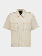 Amiri Ecru Embroidered Denim Shirt