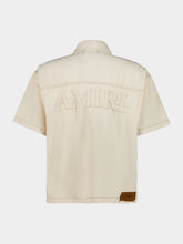 Amiri Ecru Embroidered Denim Shirt