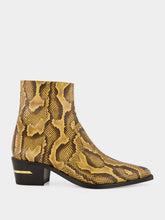 Amiri Brown Python-Embossed Ryder Boots