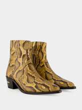 Amiri Brown Python-Embossed Ryder Boots