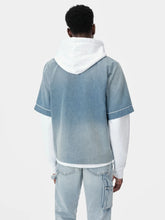 Amiri Sunfaded Denim Baseball Shirt