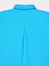 Paula Ametista Blue Silk Satin Matte Shirt