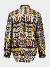 Paula Ametista Wonderland Printed Silk Twill Shirt