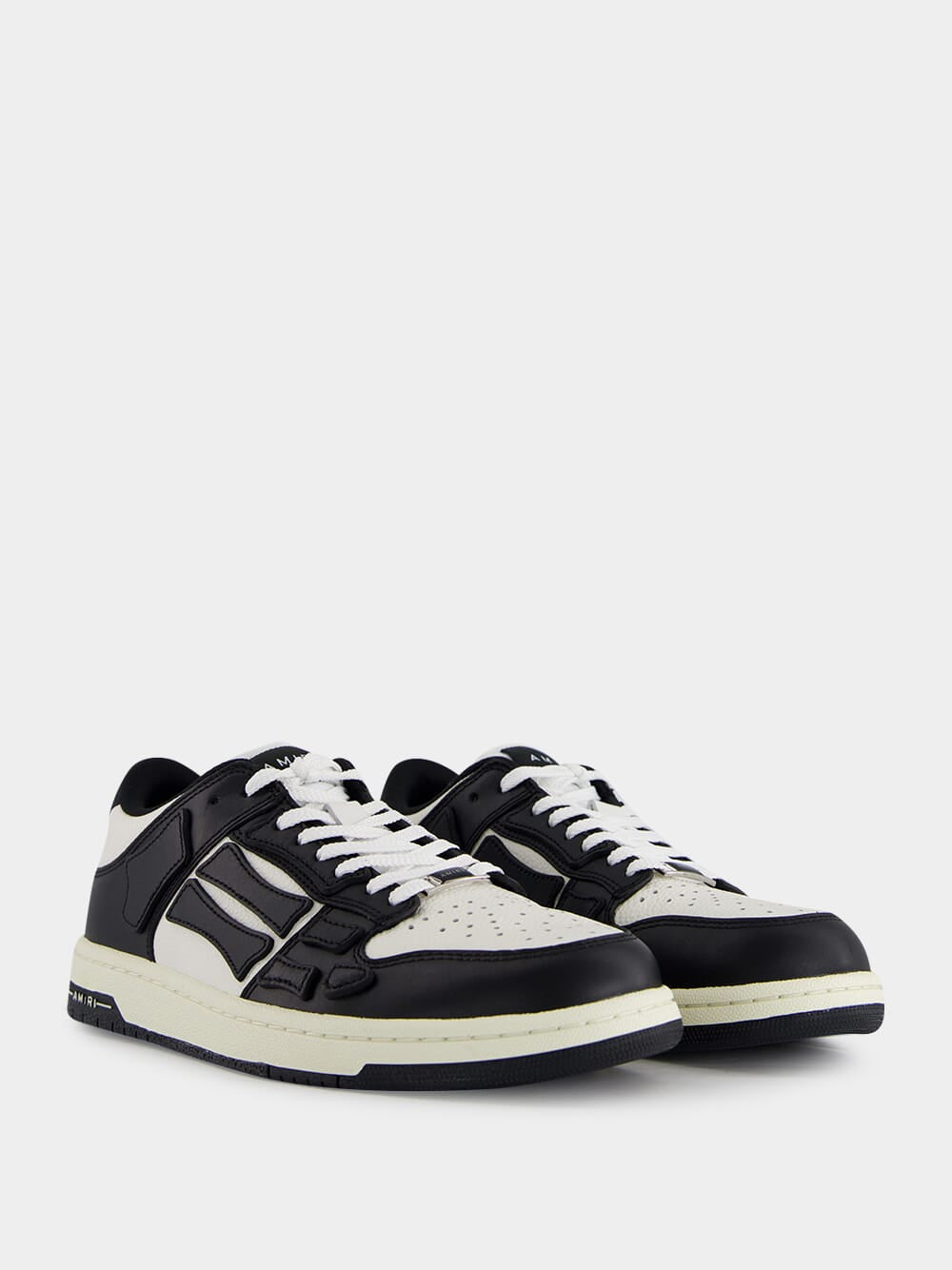 Black and White Skel Low Sneakers