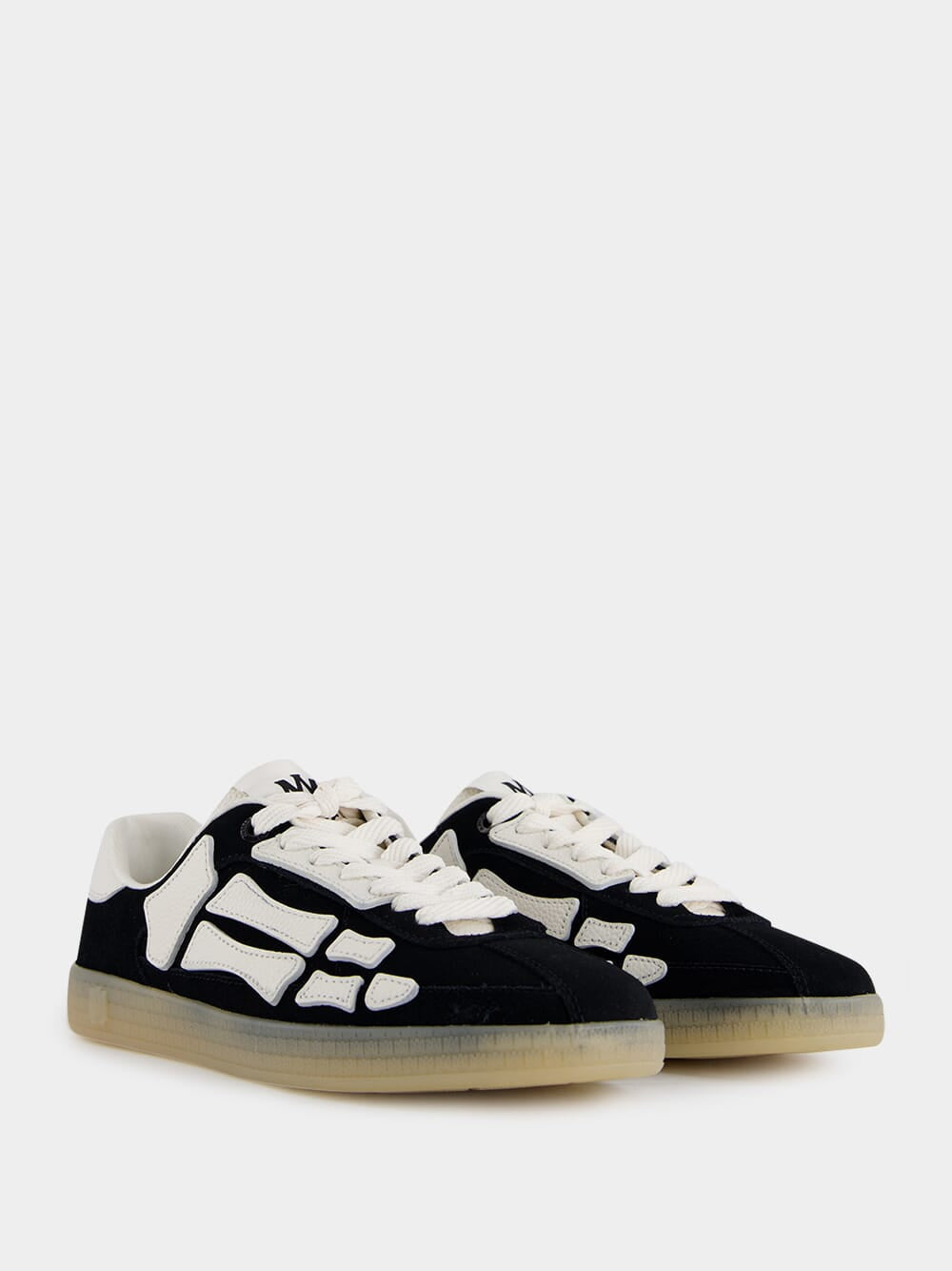 Black Pacific Bones Suede Sneakers