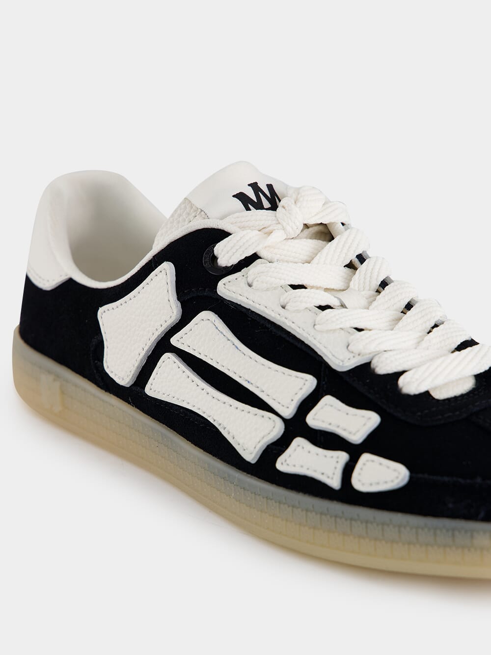 Black Pacific Bones Suede Sneakers