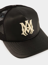 Amiri Black Leather MA Trucker Hat