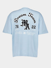 Amiri Light Blue Flocked-Logo Cotton T-Shirt