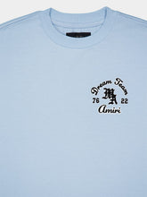 Amiri Light Blue Flocked-Logo Cotton T-Shirt