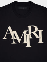 Amiri Black Staggered Logo T-Shirt