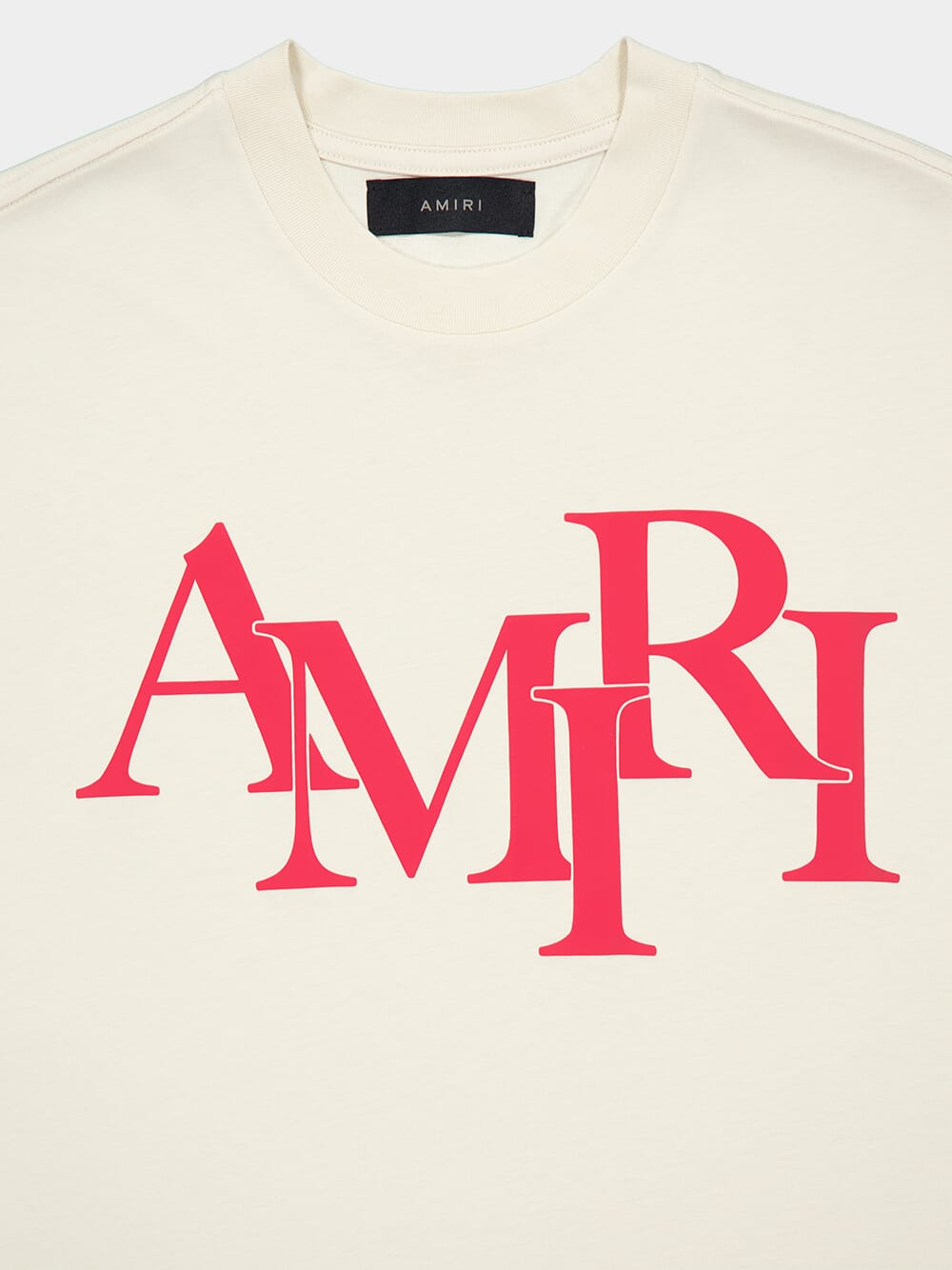 Cream Staggered Logo T-Shirt