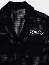 Amiri Black Mesh V-Neck Polo