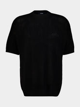 Amiri Black Crochet Mesh Cotton T-Shirt