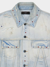 Amiri Antique Indigo Bones Studded Trucker Jacket