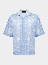 Amiri Blue Bandana Watercolor Camp Shirt