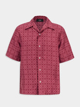 Amiri Wine Silk MA Quad Bowling Shirt