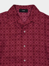Amiri Wine Silk MA Quad Bowling Shirt