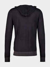 120% Lino Faded Black Wool Hooded Jumper