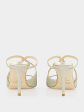 Jimmy Choo Platinum Ice Anise Glitter Sandals