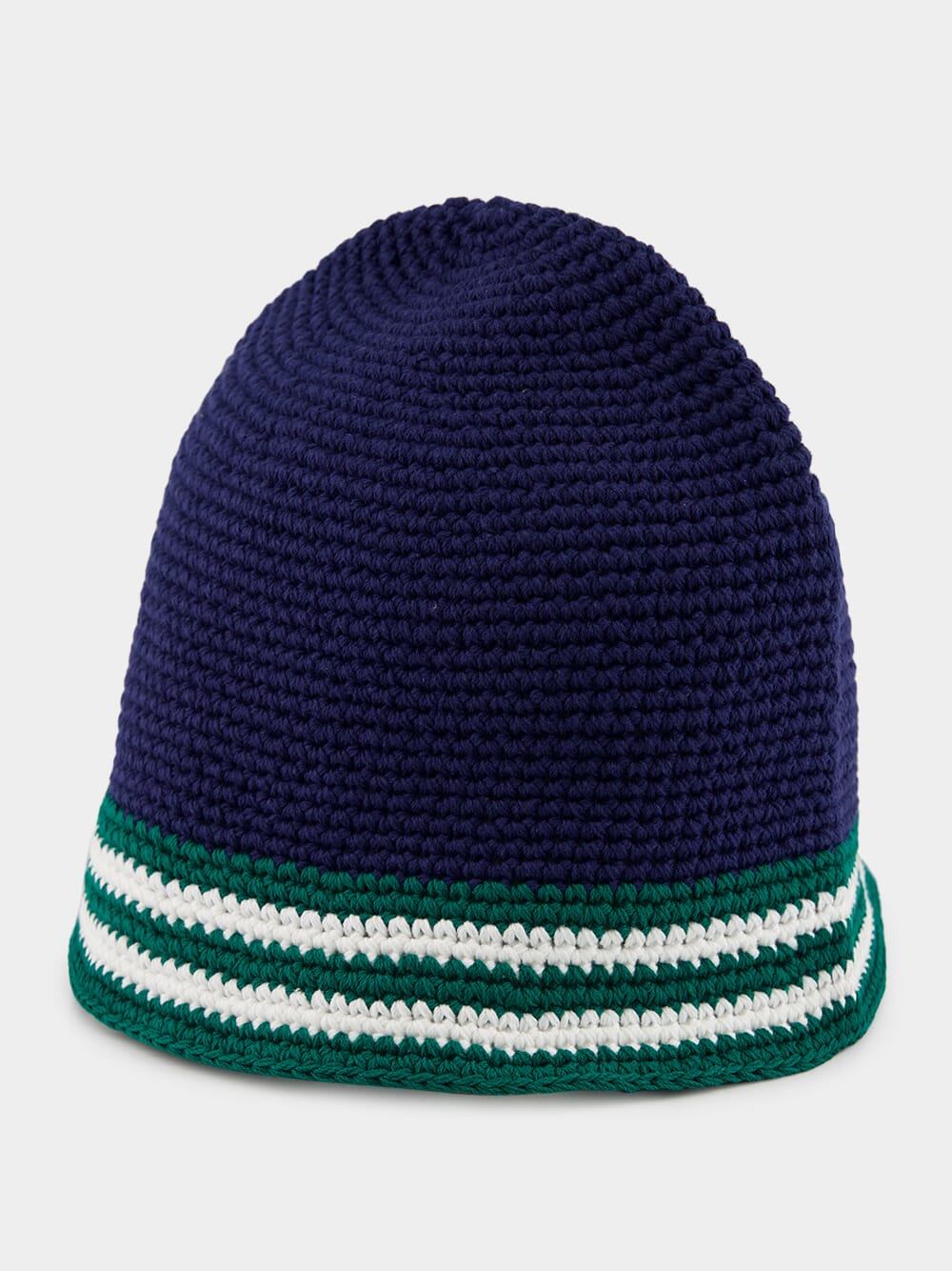 Navy Stripe Crochet Hat