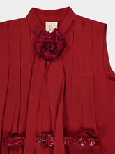 Paula Aquarius Silk Cape Dress with Detachable Flower Broochvelvet