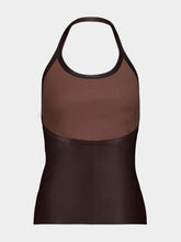 Stouls Chocolate Cherry Leather Halter Top