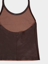 Stouls Chocolate Cherry Leather Halter Top