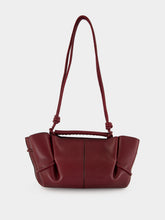 HEREU Burgundy Arta Mini Pleated Crossbody Bag