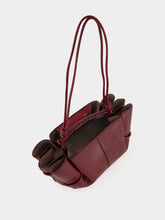 HEREU Burgundy Arta Mini Pleated Crossbody Bag