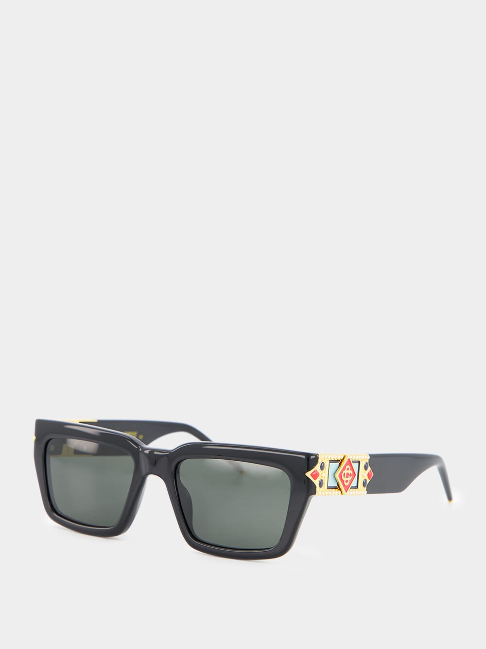 Black Monogram Plaque Sunglasses