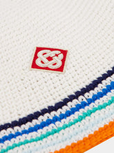 Casablanca White Tennis Stripe Crochet Hat