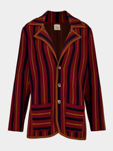 Paula Aurora Red Dahlia Knitted Striped Blazer